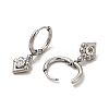 Crystal Rhinestone Rhombus Dangle Stud Earrings EJEW-P219-22P-2