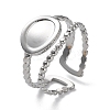 Non-Tarnish 304 Stainless Steel Open Cuff Ring Components STAS-M323-58P-1
