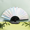 1Pc Bamboo with Oxford Fabric Glitter Powder Folding Fans AJEW-SP0003-77F-5