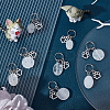 18Pcs Natural Quartz Crystal Keychains HJEW-CA0001-20-4