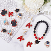 40Pcs 5 Styles Graduation Season Theme Alloy Enamel Pendants ENAM-SC0005-81-4