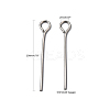 Stainless Steel Eye Pin Jewelry Findings X-STAS-E013-0.6x20mm-5