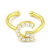 Rack Plating Brass Open Cuff Rings for Women RJEW-F162-01G-G-2