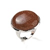 Synthetic Goldstone Round Adjustable Rings RJEW-K371-09S-19-2