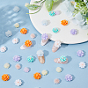 120Pcs 8 Styles  Flower Resin Cabochons MRMJ-FH0001-30-5