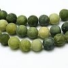 Round Frosted Natural TaiWan Jade Bead Strands G-M248-8mm-02-6