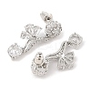 Brass Pave Cubic Zirconia Flower Stud Earrings for Women EJEW-I304-23P-06-2