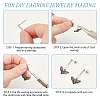 60Pcs 201 Stainless Steel Stud Earring Findings with Hole FIND-DC0006-59-4