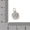 Rack Plating Brass Micro Pave CLear Cubic Zirconia Charms KK-E110-14P-W-3