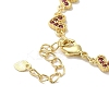 Rack Plating Brass Micro Pave Cubic Zirconia Heart Link Chain Bracelets for Women BJEW-P323-09G-06-3