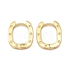 Brass Oval with Polka Dot Hoop Earrings for Woman EJEW-F314-02A-G-1