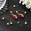 SHEGRACE Brass ABS Imitation Pearl Half Round Stud Earring Findings XGR0101G-118G-5