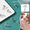 4 Pairs Brass with Cubic Zirconia Stud Earrings for Women EJEW-BC0001-17P-4