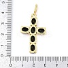 Rack Plating Brass Cubic Zirconia European Dangle Charms KK-P287-47G-4