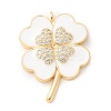 Brass Micro Pave Cubic Zirconia Pendants KK-U053-25G-2