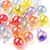 100Pcs 10 Colors UV Plating Rainbow Iridescent Transparent Acrylic Pendants PACR-CJ0001-31-1