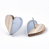 Transparent Resin & Wood Stud Earrings EJEW-N017-002A-D01-3