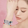 10Pcs 10 Style Encourage Word Polymer Clay Heishi Surfer Stretch Bracelets Set with Heart BJEW-SW00041-3