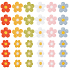 60Pcs 12 Style Flower Shape Two Tone Crochet Appliques DIY-FG0004-05-1
