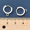 Brass Micro Pave Clear Cubic Zirconia Hoop Earring Findings KK-H532-14A-S-3