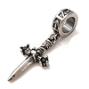 316 Surgical Stainless Steel & Rhinestone European Dangle Charms SA-CBA7555-17AS-01-2