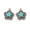 Synthetic Turquoise Pendants PALLOY-D013-16AS-1