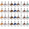 36Pcs 9 Colors Tibetan Style Alloy & Gemstone Chip European Dangle Charms PALLOY-FH00147-1