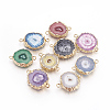 Natural Dyed Quartz Links connectors G-P399-A-1