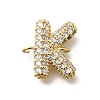 Brass Micro Pave Cubic Zirconia Letter Links KK-I717-04K-1