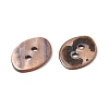 2-Hole Dyed Natural Shell Buttons BSHE-G029-16-4