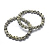 Natural Dalmatian Jasper Bead Stretch Bracelets BJEW-K212-B-014-1