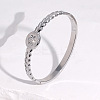 304 Stainless Steel Rhinestone Hinged Bangles FS-WG8BDCA-01-1