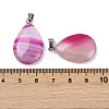 Dyed Natural Banded Agate Pendants G-G202-09B-3
