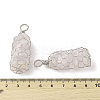 Rack Plating Copper Wire Wrapped Natural Quartz Crystal Chip Big Pendants G-C130-01P-03-3