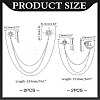 4Pcs 2 Styles Star Crystal Rhinestone Hanging Chain Brooch JEWB-ME0001-28P-2