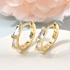 Brass Pave Cubic Zirconia Hoop Earrings EJEW-G471-09G-01-1