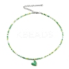 Alloy Enamel Heart Charm Necklace NJEW-PH01493-02-1