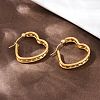 304 Stainless Steel Heart Hoop Earrings EJEW-I320-27G-03-3