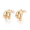 Brass Stud Earrings KK-T071-19G-01-1