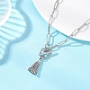 Alloy Tassel Pendant 304 Stainless Steel Paperclip Chain OT Necklaces NJEW-JN05879-1