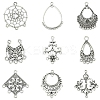 36Pcs 9 Styles Tibetan Style Alloy Chandelier Components Links TIBE-FS0003-24-1