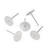 Non-Tarnish 304 Stainless Steel Flat Round Blank Peg Stud Earring Findings A-STAS-S028-37-3