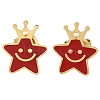 Ion Plating(IP) 304 Stainless Steel Enamel Stud Earrings EJEW-I316-03G-04-1