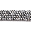 Electroplate Glass Beads Strands X-GLAA-H021-01A-FP08-2