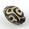 Oval Plating Acrylic Beads PACR-Q102-84B-2