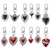 6Pcs Gothic Heart Theme Alloy Enamel Pendant Decoration HJEW-YW00066-01-2
