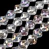 Electroplate Transparent Glass Beads Strands GL-CBA7A17-02A-14-1