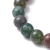 Natural Indian Agate Beaded Stretch Bracelets for Women Men BJEW-JB12690-4