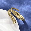 304 Stainless Steel Snake Wrap Cuff Rings for Women RJEW-A060-01G-4