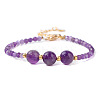 Round Natural Amethyst Beaded Bracelets ZS3051-5-1